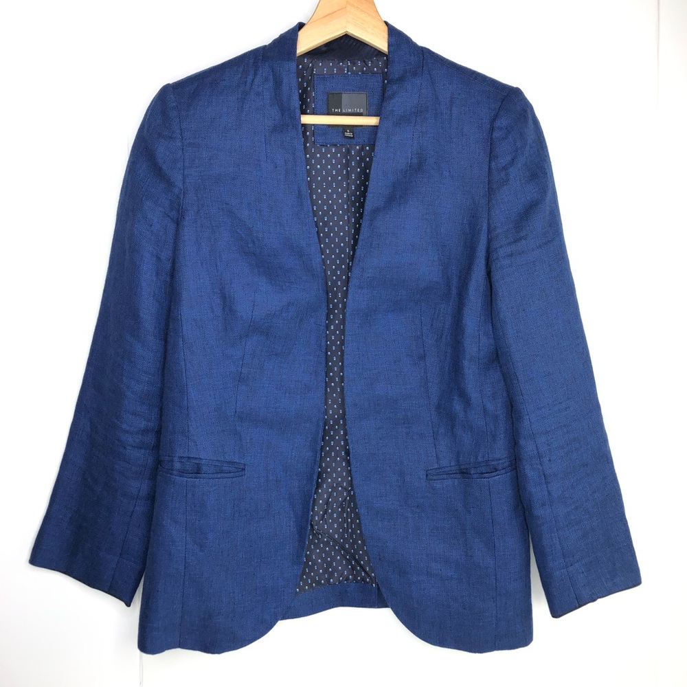 The Limited Womens Blazer 100% Linen Jacket Sz S Preppy Academia Career Academia